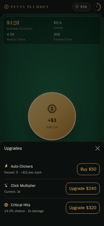 Clicker upgrades bottom sheet on a phone