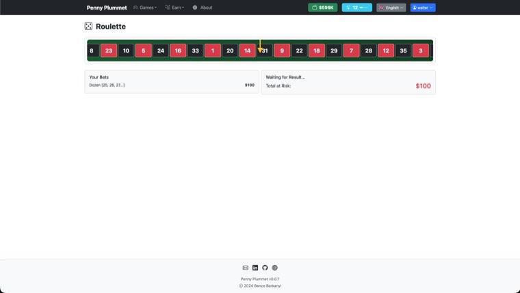 Penny Plummet roulette gameplay